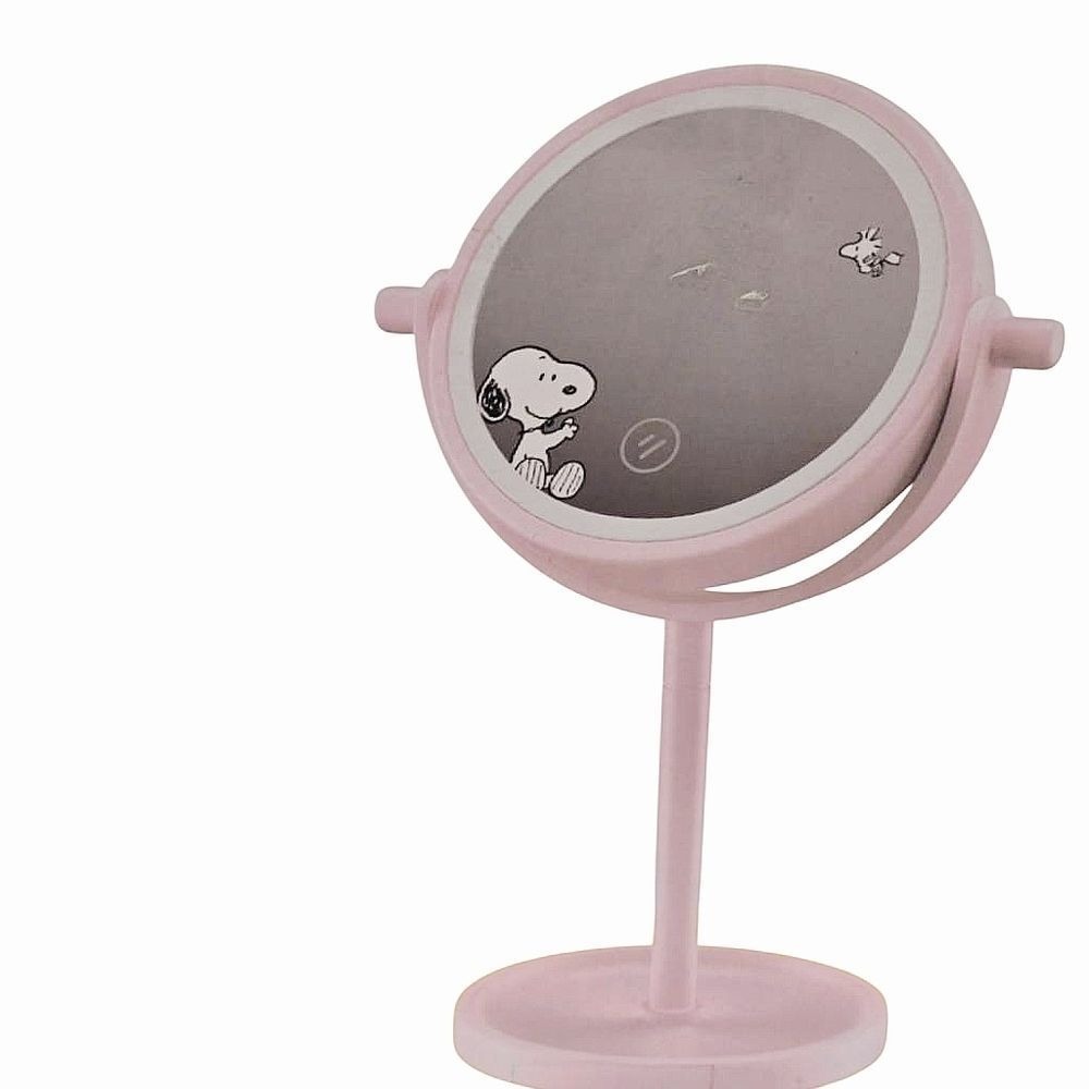 Peanuts Light Up Mirror w/Accessory Tray- Pink